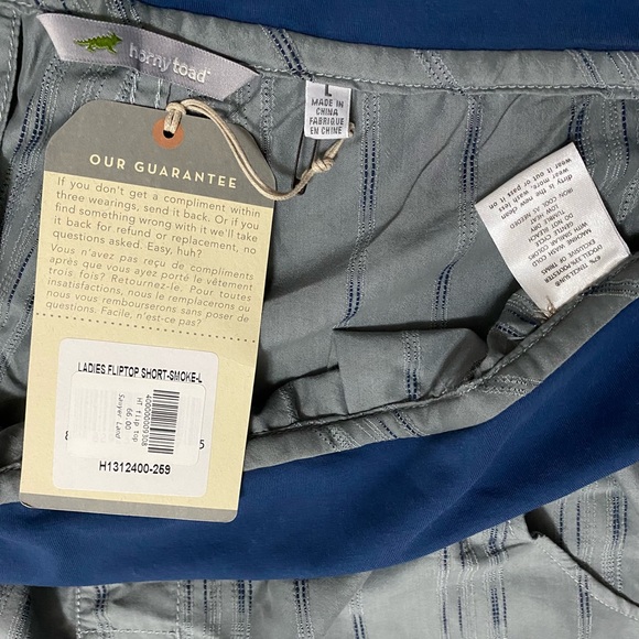 🆕 Horny Toad Flip Top Tencel Shorts with Pockets Gray Blue Women's Size L - Picture 6 of 12